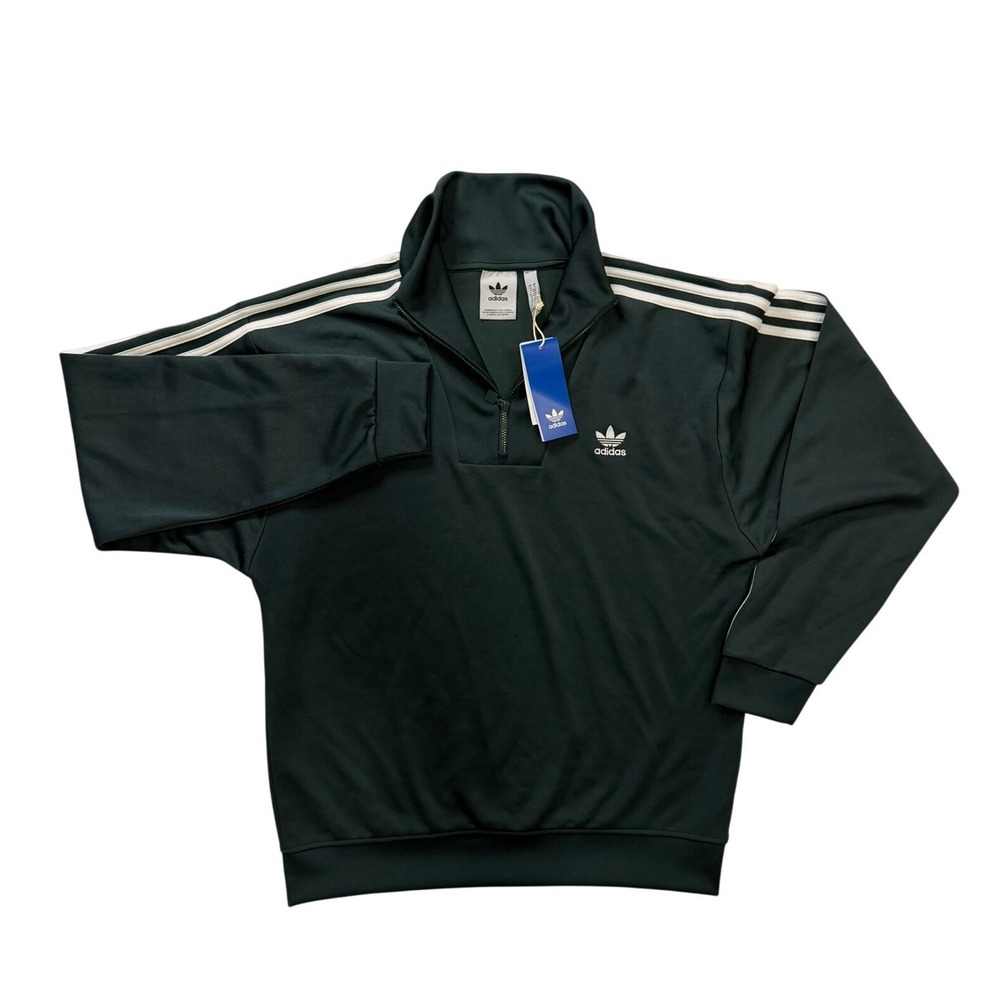 Adidas Originals Mens Funnelneck Track Top Mineral Green IZ2502 Quarter Zip M